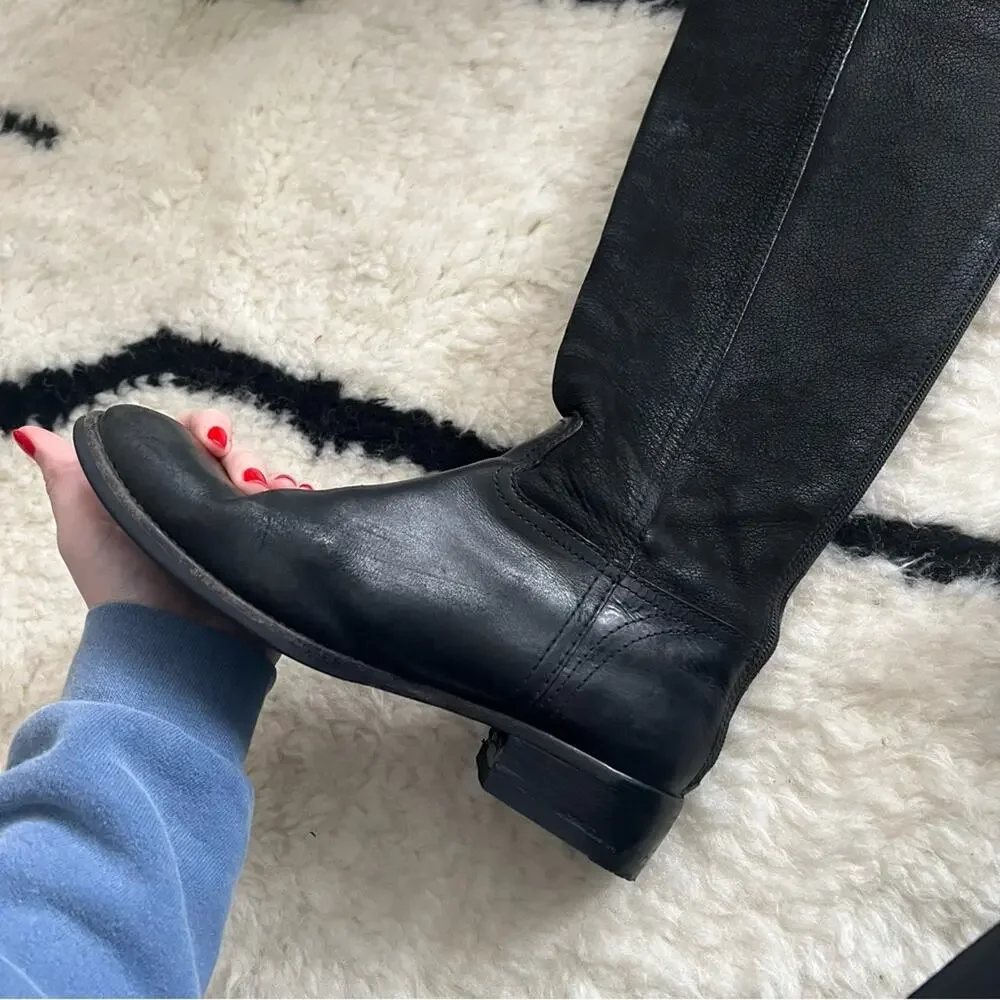 Tory Burch Simone Black Over-the-Knee Riding Boots